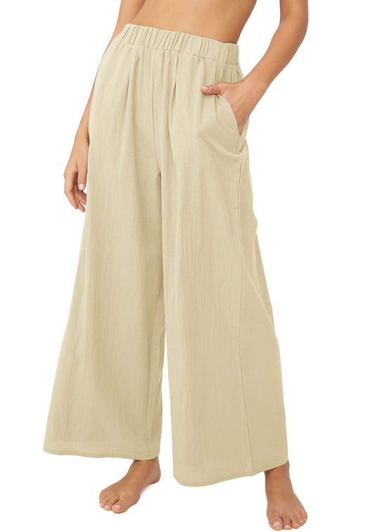 Damen Leichte Weitehose mit elastischem Bund und praktischen Taschen R&B
