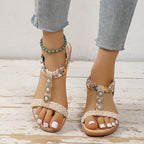 Damen Geschlossene Wedge-Sandalen mit dekorativem Zopfmuster und Anwendungen R&B