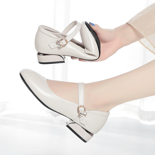 Damen Mary Jane Ballerinas mit elegantem Riemchen und modischem Strassdetail R&B