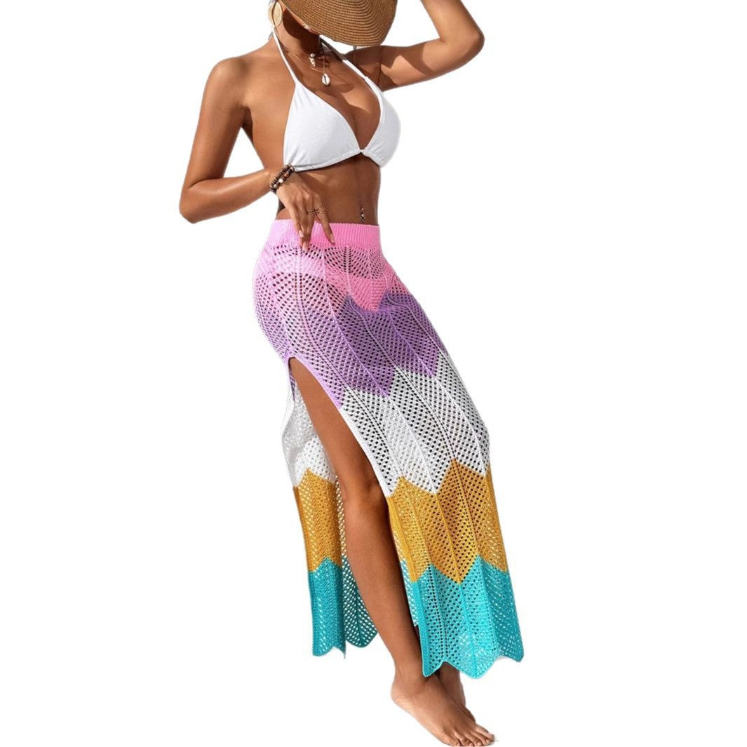 Damen luftiger Häkel-Strandsarong mit geometrischem Muster R&B