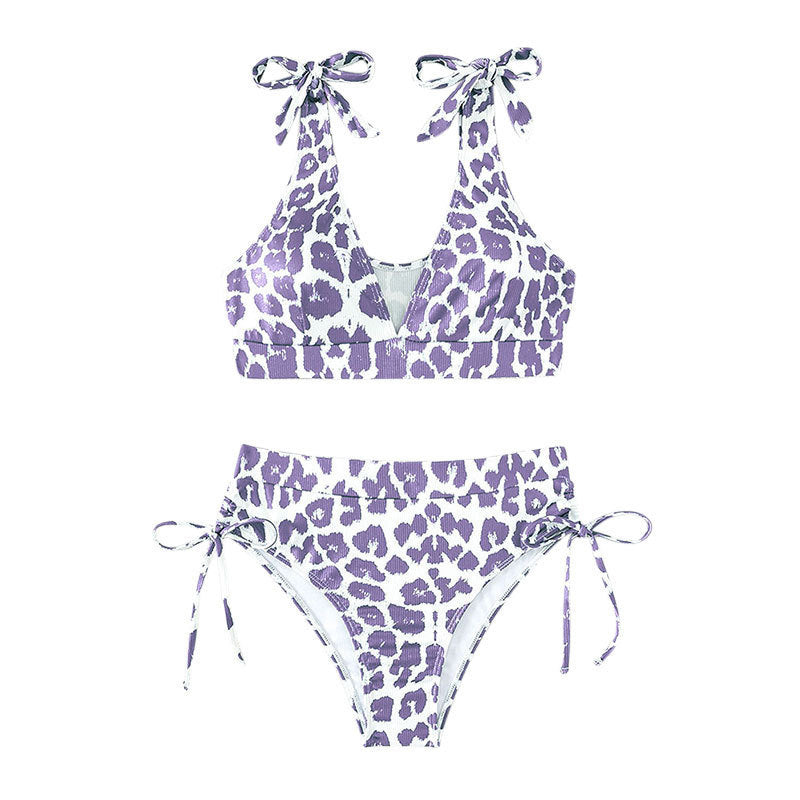 Damen Bikini-Set mit verstellbaren Trägern und hohem Bund R&B
