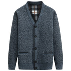 Herren Strickjacke mit V-Ausschnitt und hochwertigen Details R&B
