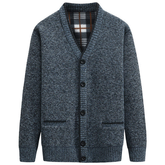 Herren Strickjacke mit V-Ausschnitt und hochwertigen Details R&B