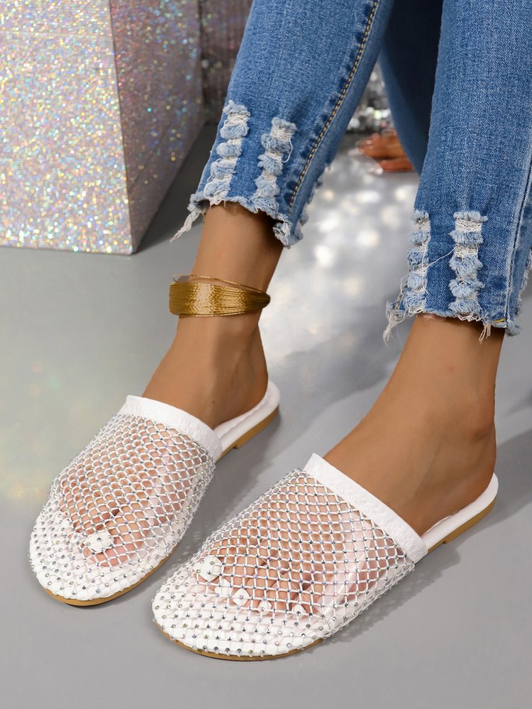Damen Komfortable Slipper mit funkelndem Netzdesign und anatomischer Fußbettung R&B