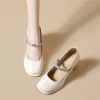 Damen elegante Riemchenpumps mit funkelndem Schmuckdetail R&B