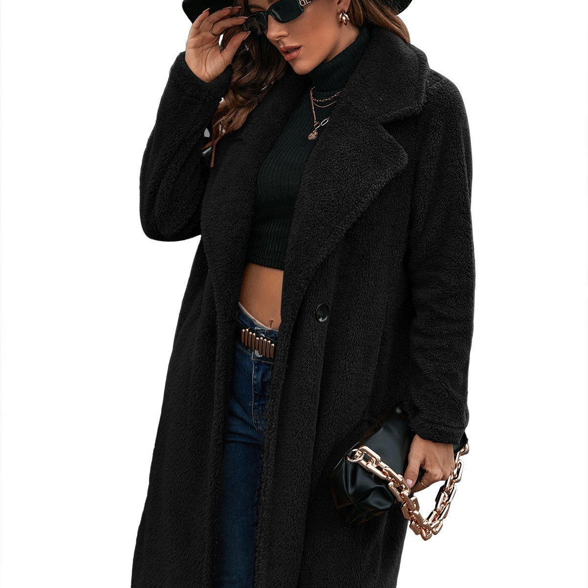 Damen Teddy-Mantel in Oversize-Style