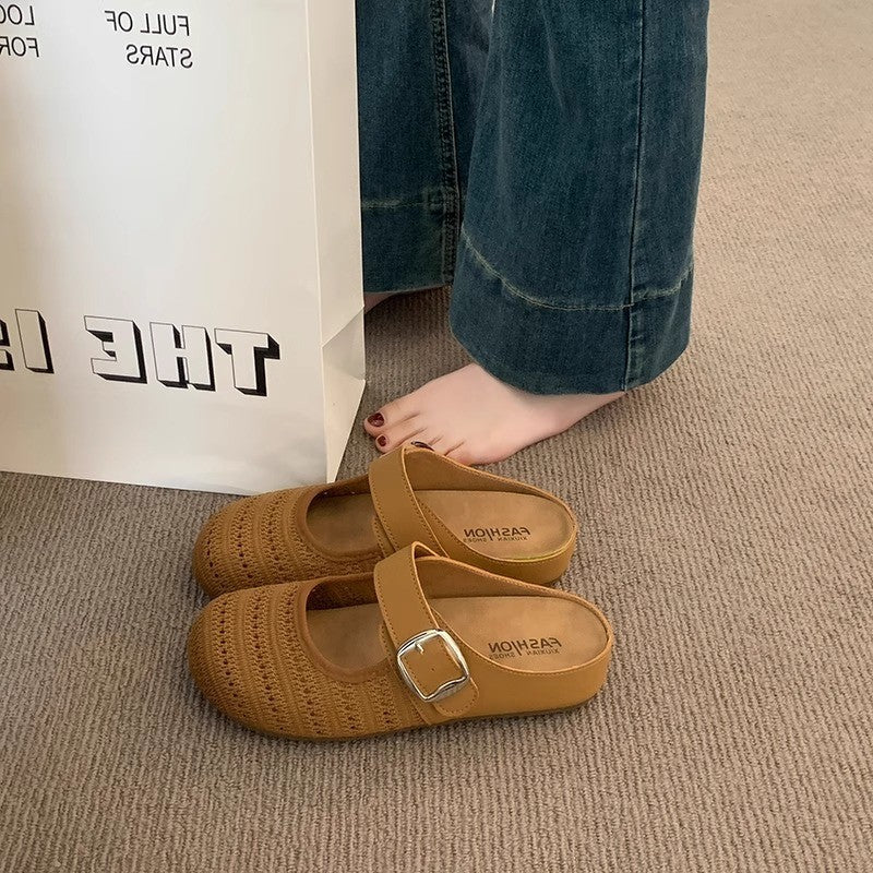 Damen Clogs mit modischem Riemen und atmungsaktiver Oberflächenstruktur R&B
