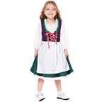 Damen nan dreiteiliges Trachtenkleid Dirndl Kostümset mit Schnürung, tailliertem Rock und abnehmbarer Carmenbluse R&B