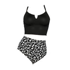 Damen Bikini-Set mit hoch geschnittenem Höschen und elegantem Top R&B