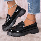 Damen Lackleder Mokassins mit trendiger Profilsohle R&B