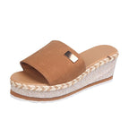 Damen Plateau-Mules mit geflochtenem Bast-Detail und komfortablem Fußbett R&B