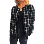 Damen Strickjacke mit modernem Karomuster und praktischen Taschen R&B