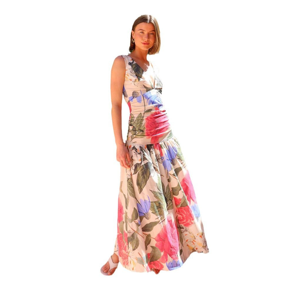 Damen Maxikleid mit floralem Muster R&B