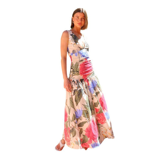 Damen Maxikleid mit floralem Muster R&B