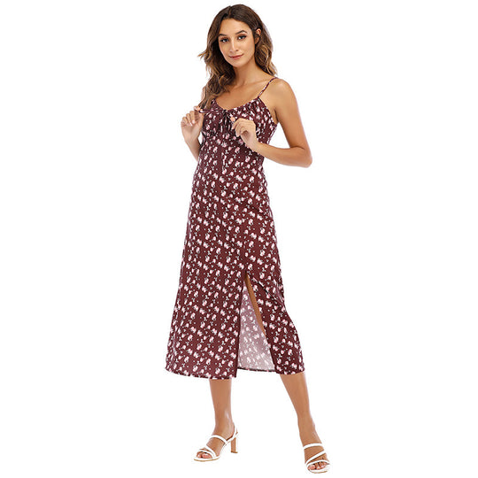 Damen Sommerkleid im Boho-Stil mit Schlitz R&B