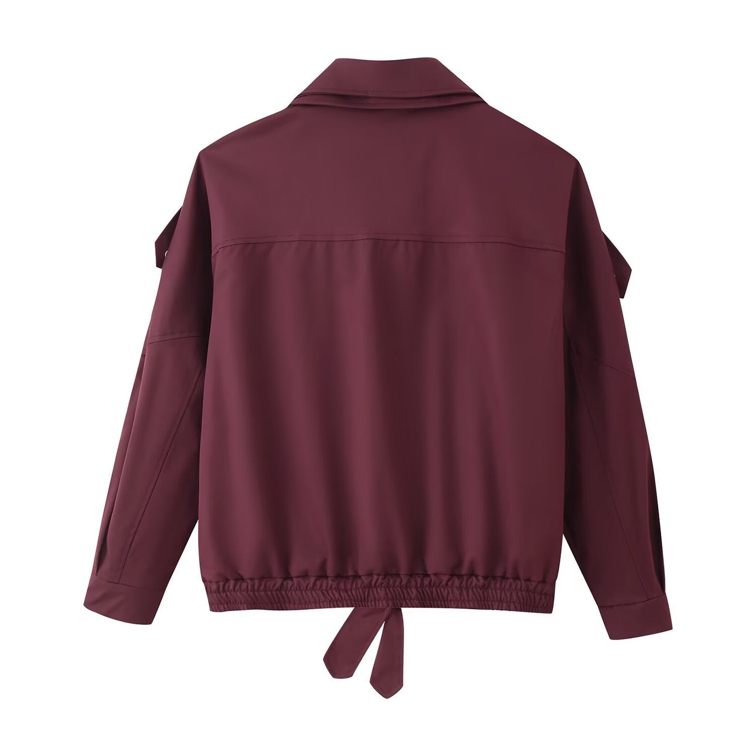 Damen lässige Übergangsjacke mit hohem Kragen und verstellbarem Kordelzug R&B