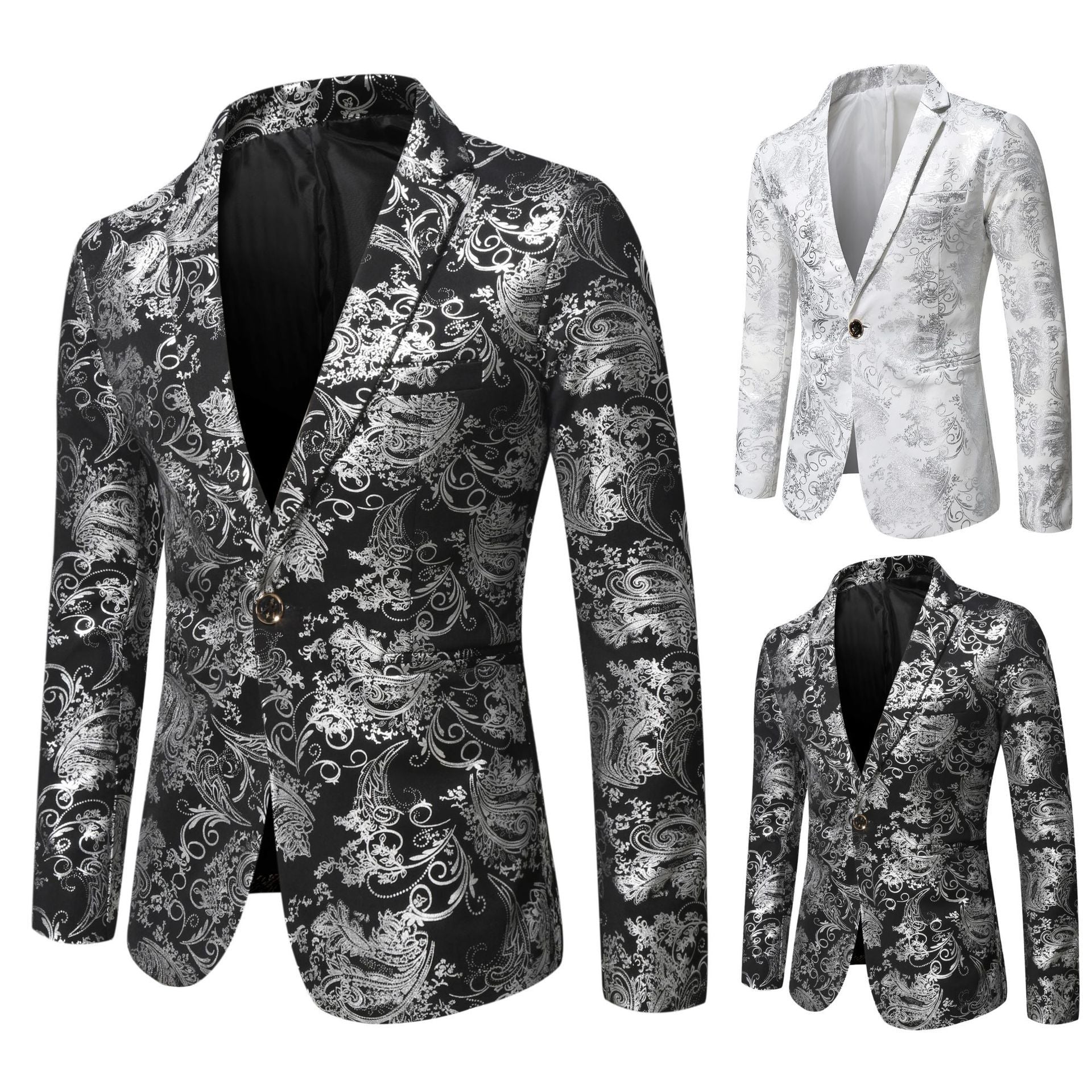 Damen eleganter Blazer mit floralem 3D-Design