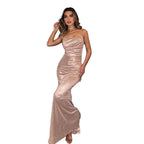 Damen Elegantes und figurbetontes Abendkleid mit glamourösem Glanz R&B