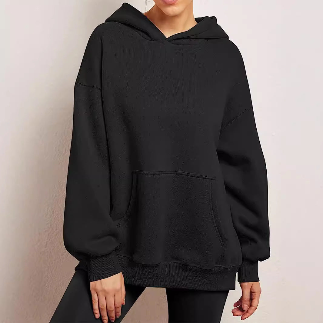Damen Kapuzenpullover im Oversized-Stil mit praktischen Beuteltaschen R&B
