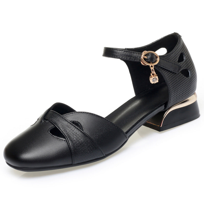 Damen Ballerinas mit dekorativem Riemen und modischem Absatz R&B