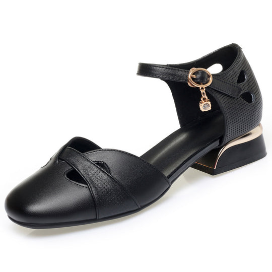 Damen Ballerinas mit dekorativem Riemen und modischem Absatz R&B