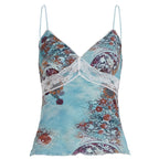 Damen Spitzen-Camisole mit floralem Druck R&B