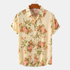 R&B | Floral kurzärmeliges Blumenhemd Männer