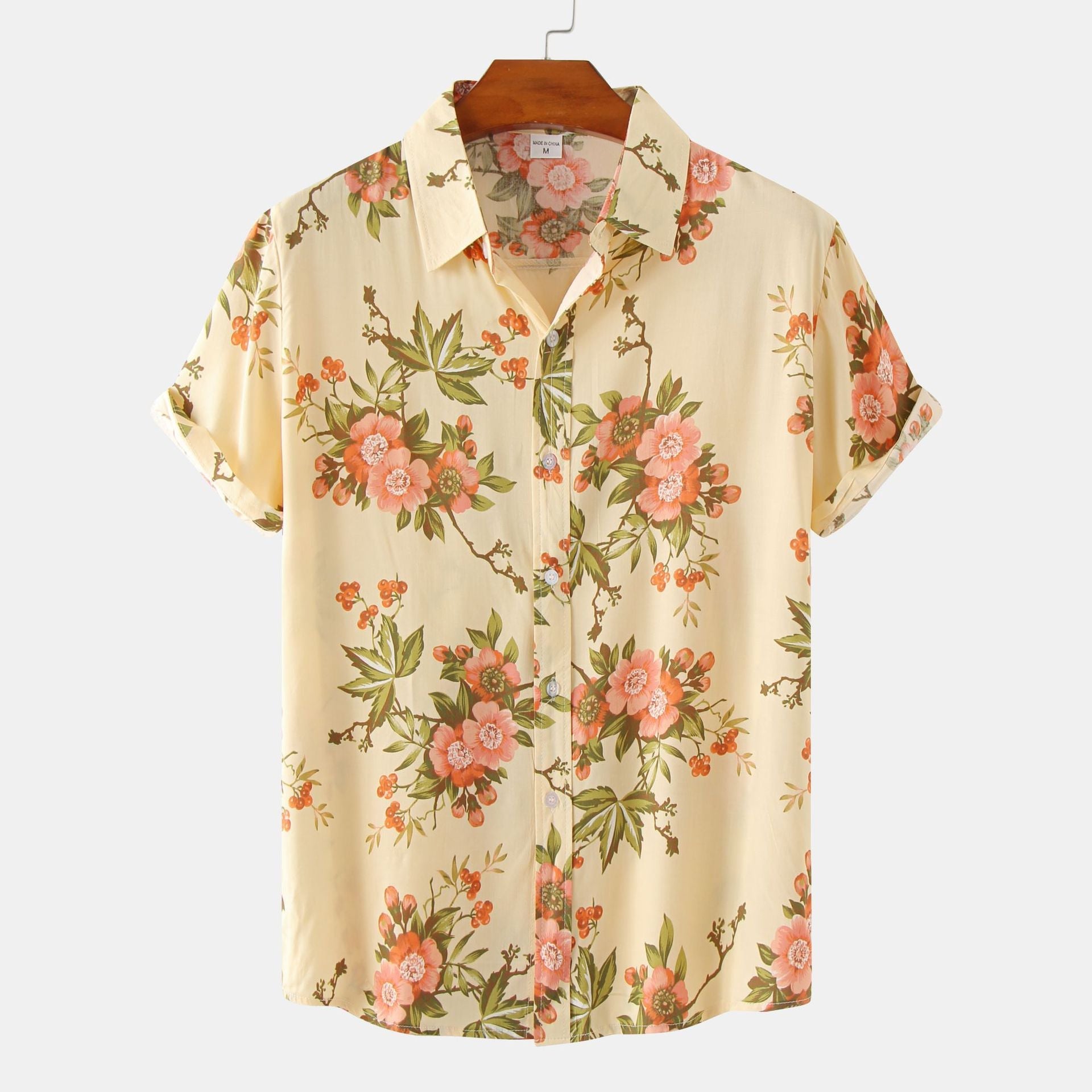 R&B | Floral kurzärmeliges Blumenhemd Männer