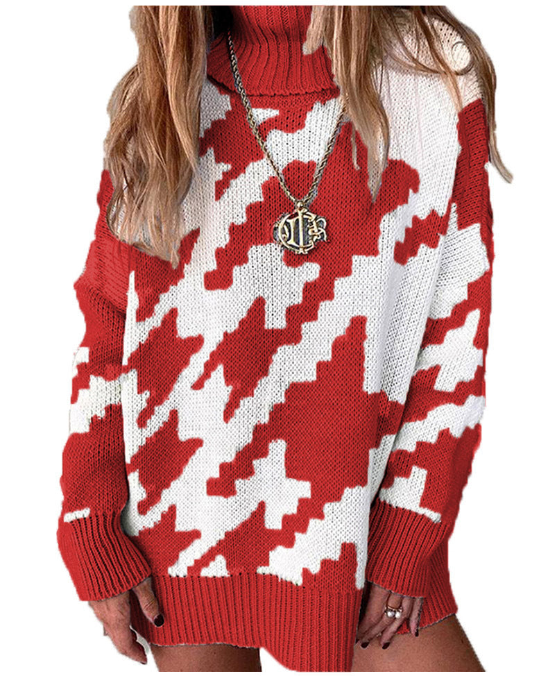 Damen Grobstrickpullover mit modernem Chevron-Muster R&B