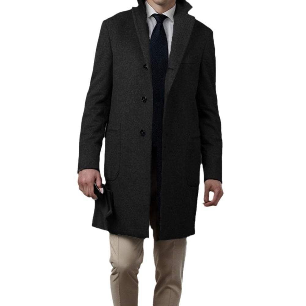 Herren Eleganter Wollmantel mit modernem Schnitt und praktischen Taschen R&B