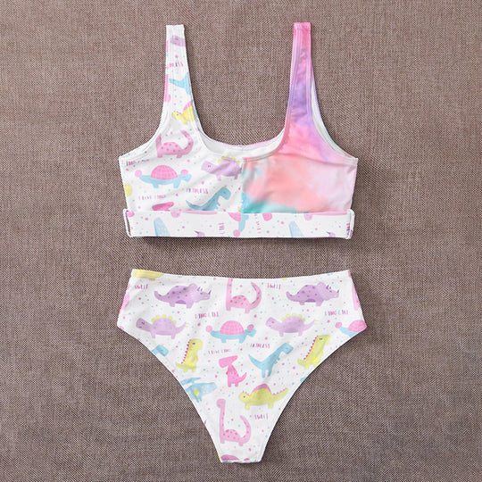 Damen Sport-Bikini mit lustigem Dinosaurier-Muster R&B
