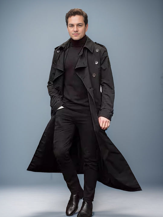 Herren Langer Trenchcoat R&B