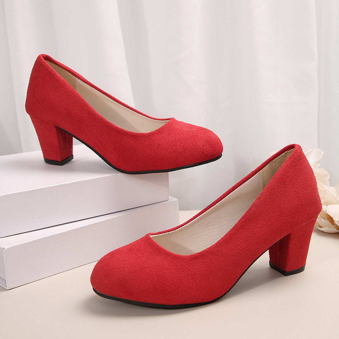 Damen elegante Pumps mit bequemem Blockabsatz R&B