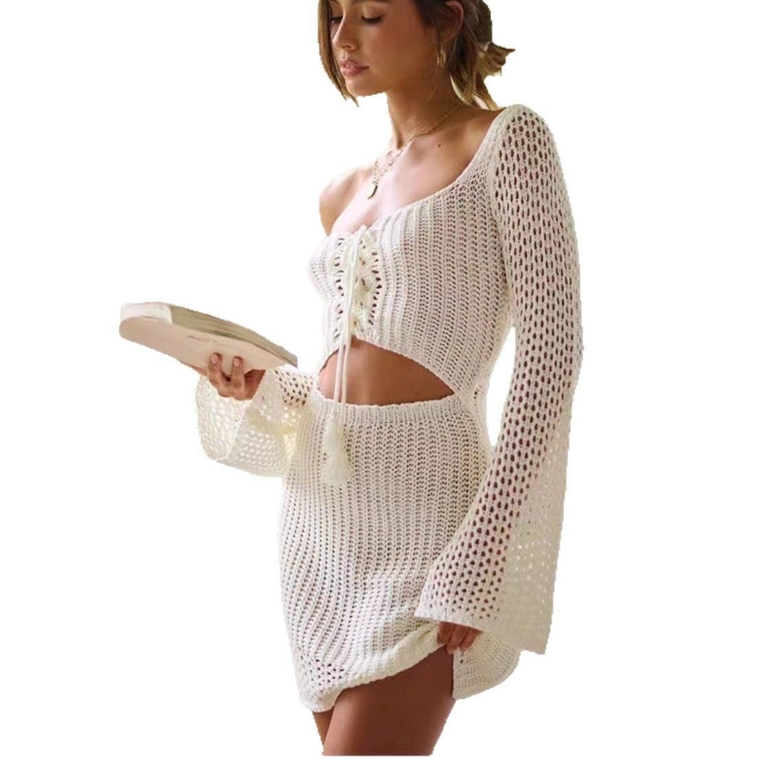 Damen Strickkleid mit Off-Shoulder Design R&B