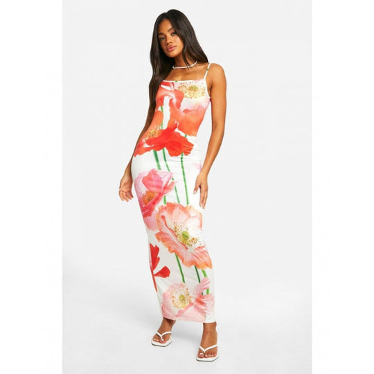 Damen Maxikleid mit floralen Highlights und komfortablem Schnitt R&B
