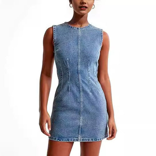 Damen Jeanskleid im modernen Schnitt mit nahtlosen Details R&B