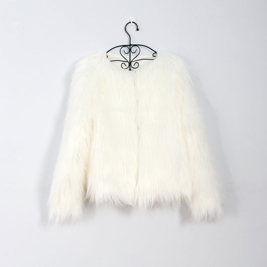 Damen Flauschige Kunstfell-Jacke mit lässigem Schnitt und weichem Innenfutter R&B