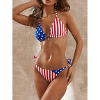 Damen Triangel-Bikini mit patriotischem Design und verstellbaren BindR&Bändern R&B