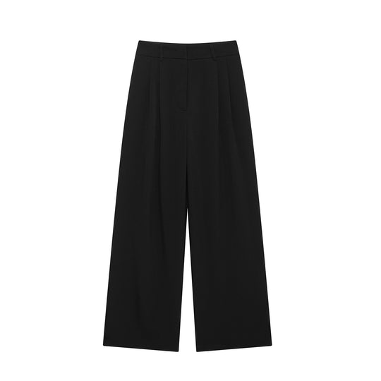 Damen weit geschnittene High-Waist-Stoffhose R&B