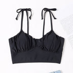 Damen Sport-Bikinioberteil mit verstellbaren Trägern und gerafftem Design R&B