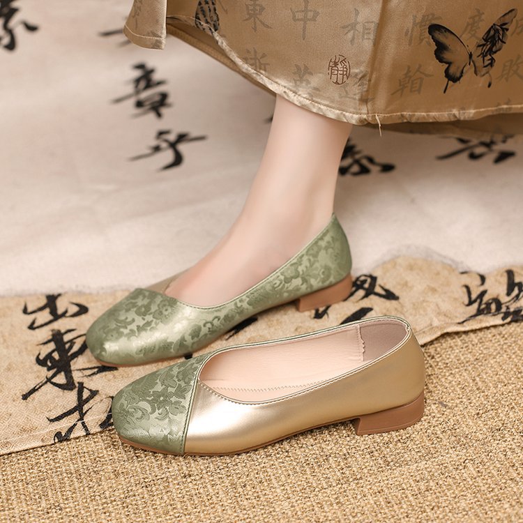 Damen elegante Ballerinas mit floralem Design und komfortablem Fußbett R&B