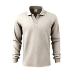 Herren nan langärmeliges Poloshirt aus strukturiertem Jacquardstrick R&B