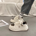 Damen modische Sneaker mit hohem Plateau und atmungsaktiver Obermaterial von