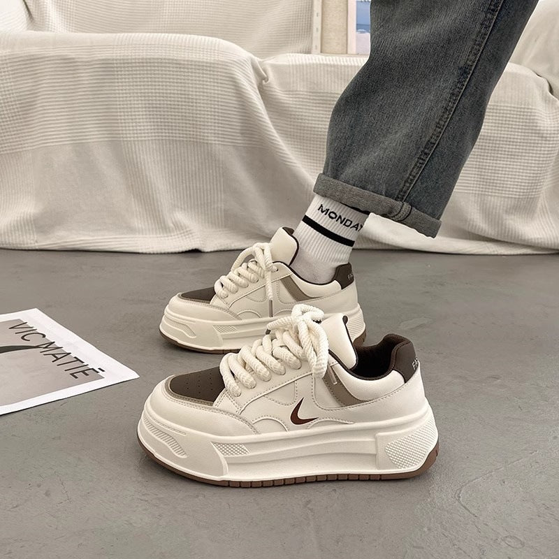 Damen modische Sneaker mit hohem Plateau und atmungsaktiver Obermaterial von