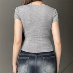 Damen figurumspielendes Oberteil mit eleganter Spitzenverzierung R&B