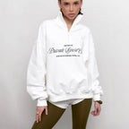 R&B | Sweatshirt Halbzip und Buchstaben Druck