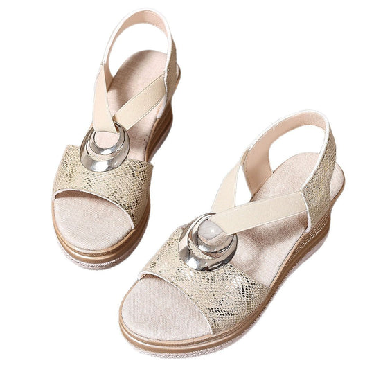 Damen modische Plateau-Sandalen mit stylishem Verschluss R&B
