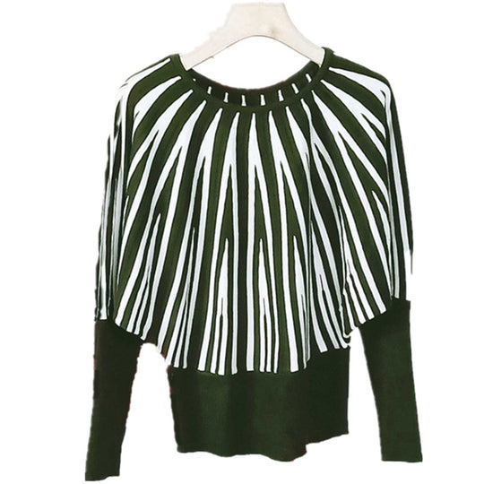Damen Pullover mit modernem Streifenmuster und lässigem Schnitt R&B