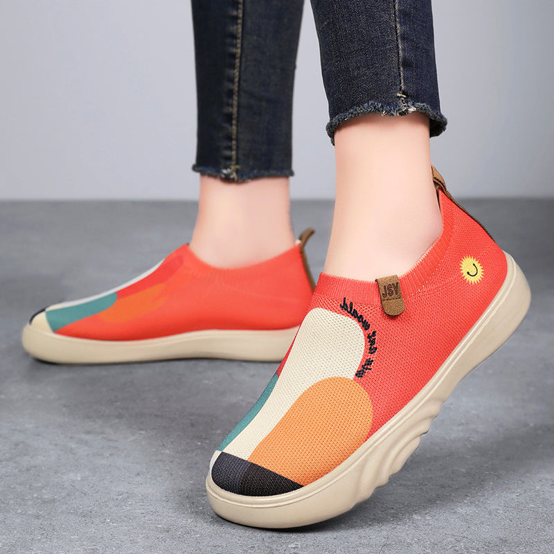 Damen Bequeme Slip-On Sneaker mit farbigen Akzenten R&B
