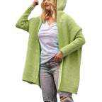 Damen lässiger Strickcardigan mit Kapuze und großen Taschen R&B